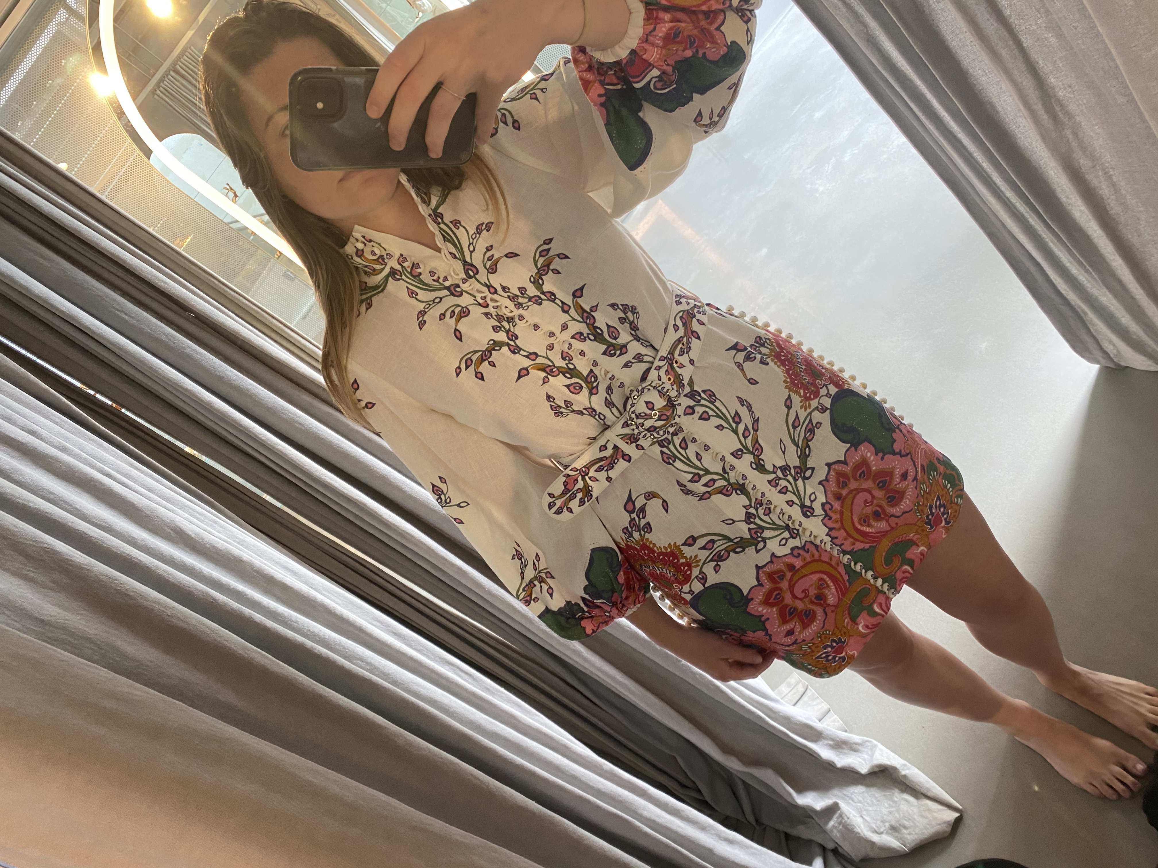 Rent a Zimmermann Lovestruck Buttoned Mini Linen Dress