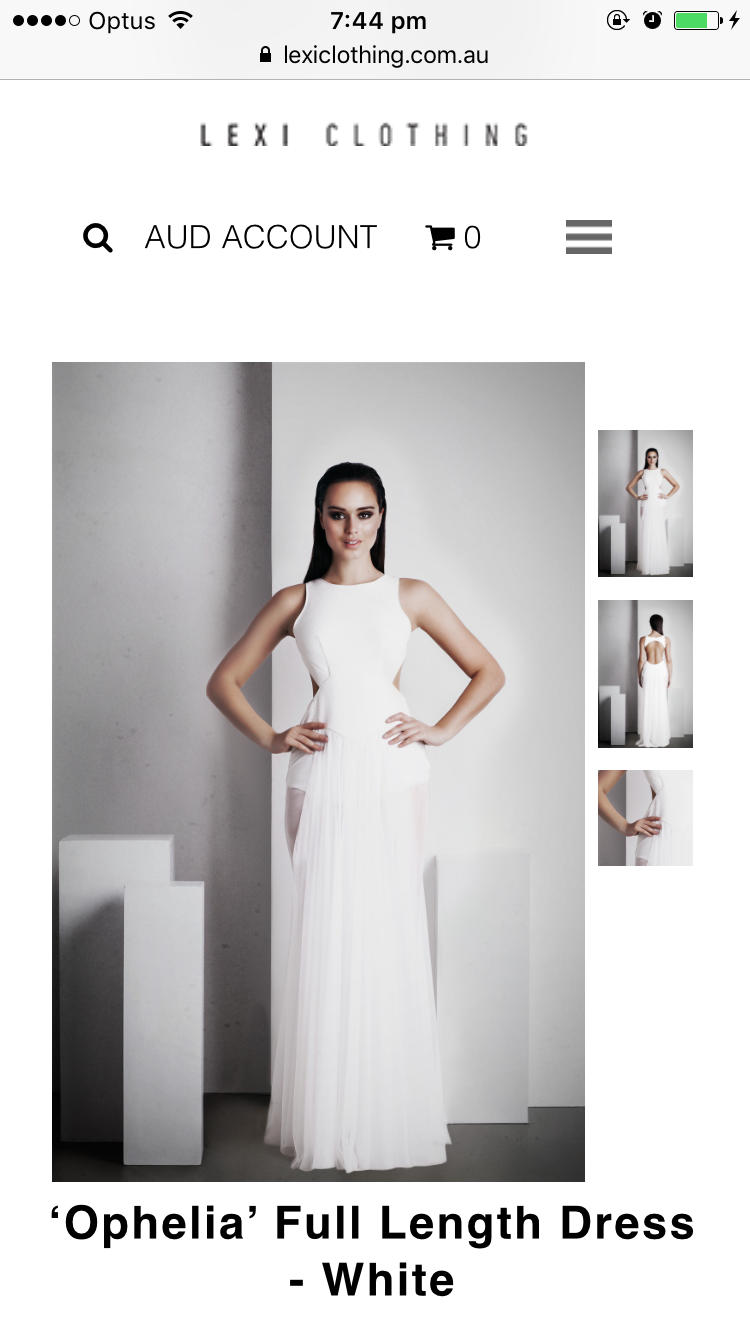Rental Lexi ‘Ophelia’ Full Length Dress White