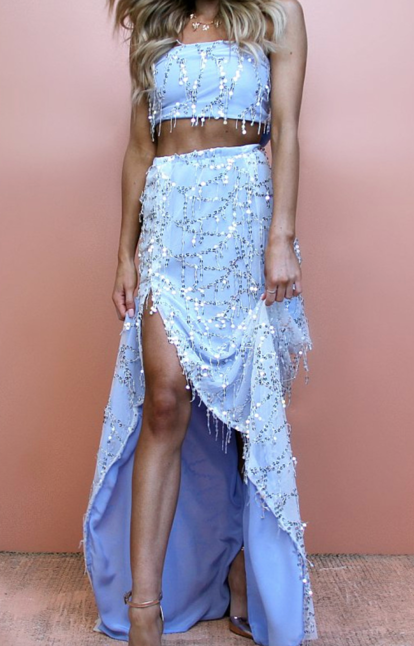 For rent a Sisters The Label Matching Blue Sequin Set