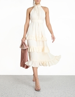 Rental Zimmermann Pleated Lace Picnic Midi Dress