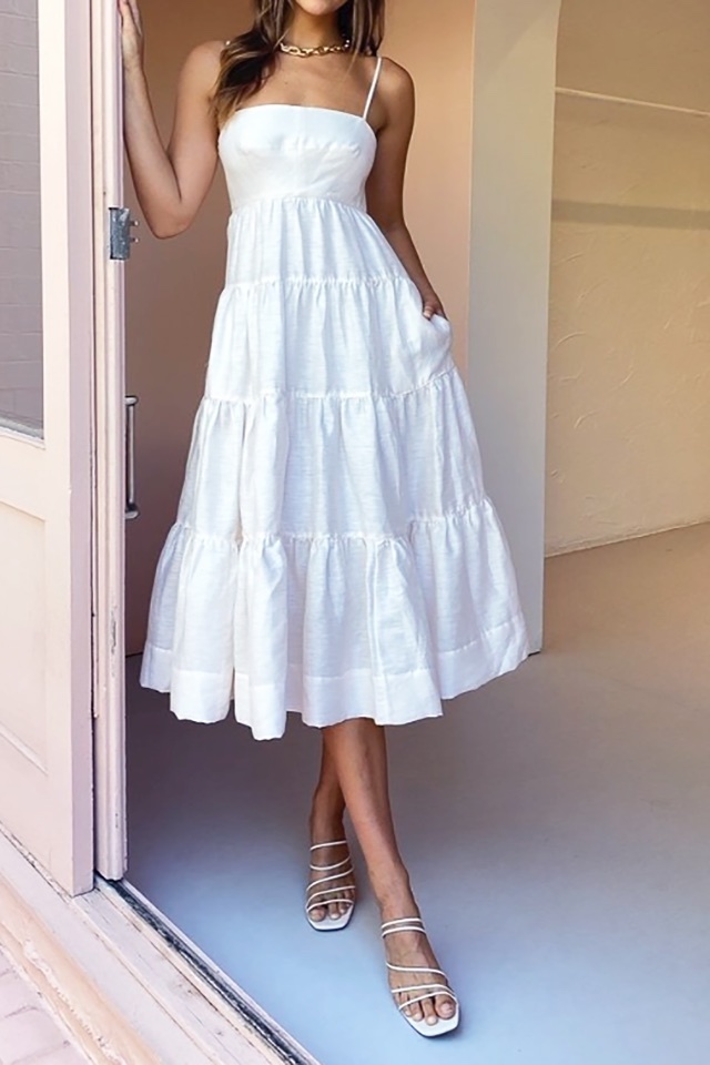 Designer rental Shona Joy Elsa Tiered Midi Dress