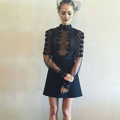 Cheap designer Self Portrait Balloon Sleeve Lace Dress