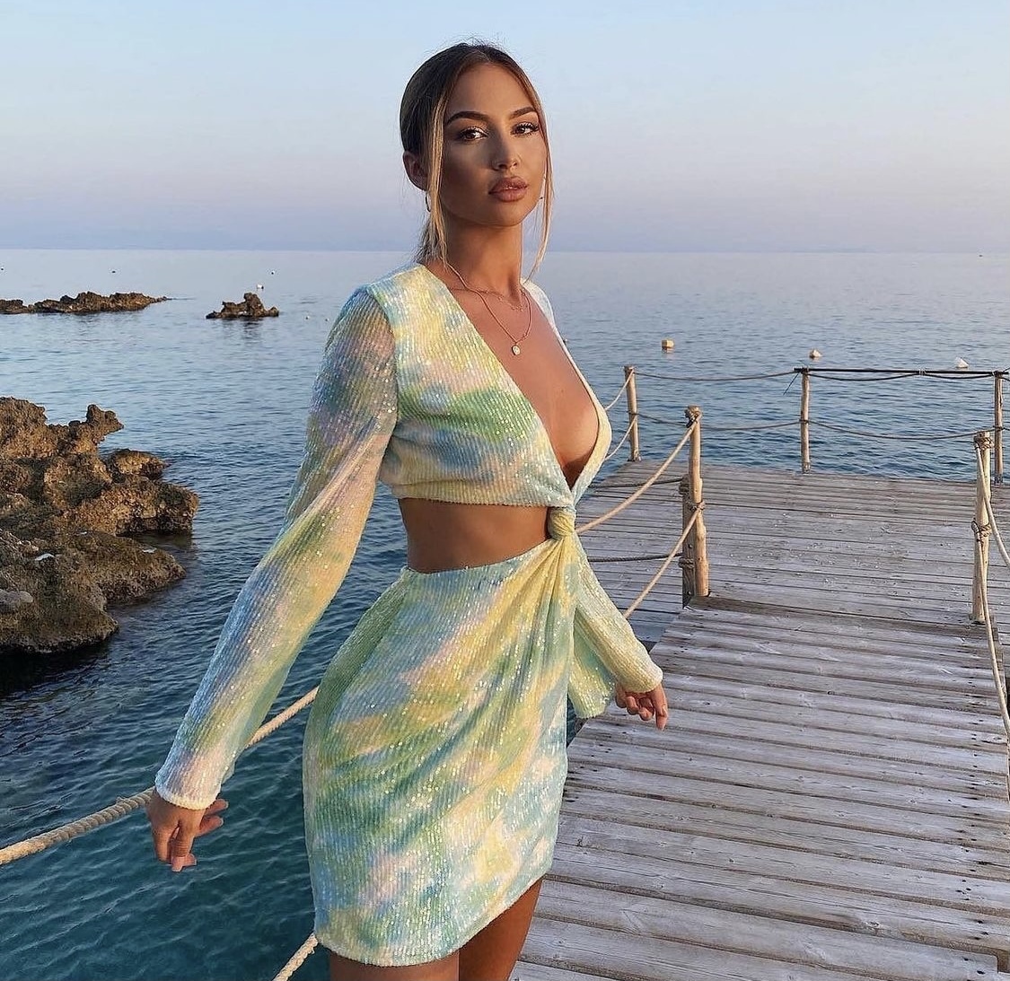 For rent a Lovers + Friends Buddy Tie Dye Sequin Dress