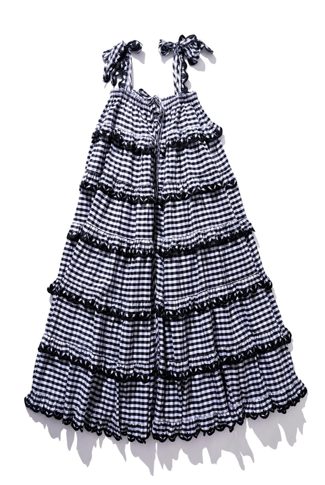 Borrow a Innika Choo Scallop Frill Dress Black Gingham