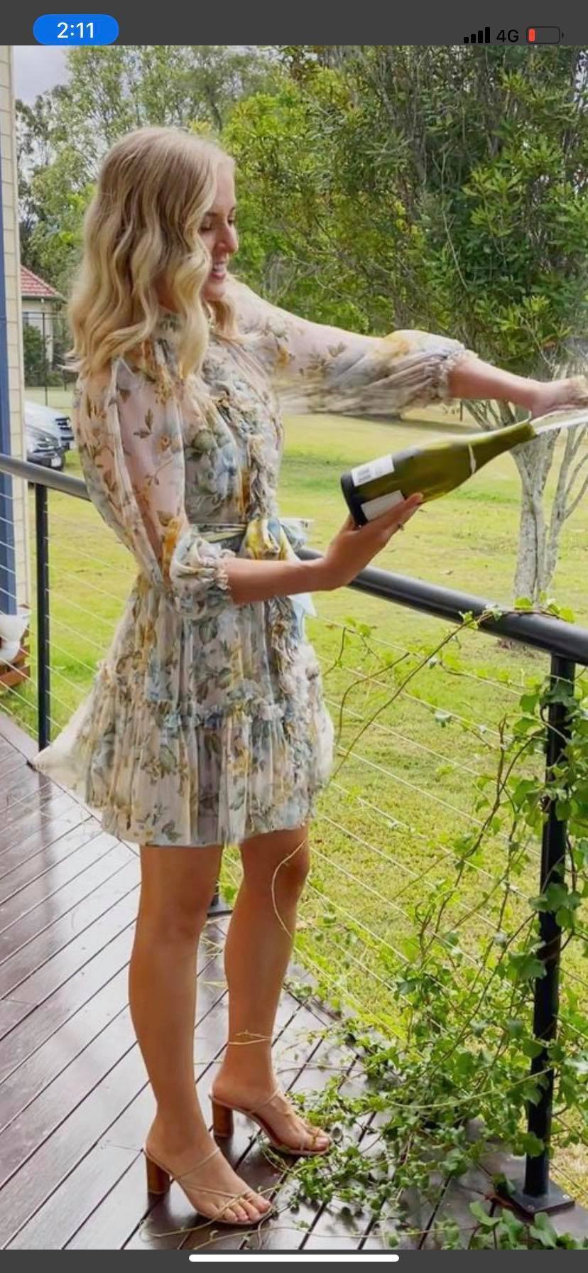 Affordable Zimmermann Zimmerman Lucky Tuxedo Frill Mini Sky Floral