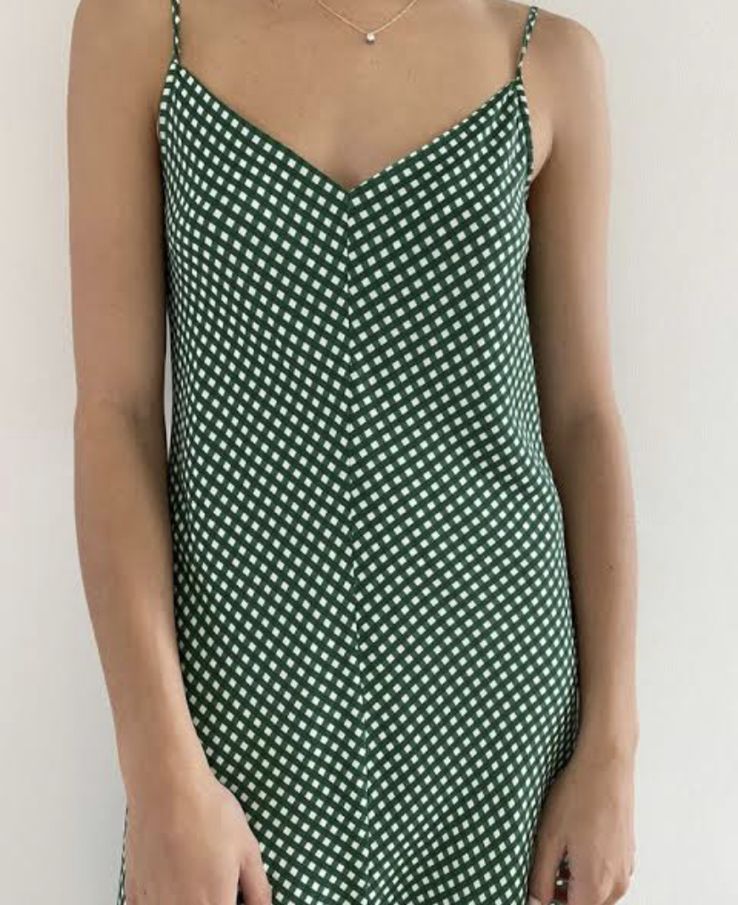 Rent a Scanlan Theodore Silk Slip Dress Gingham Green