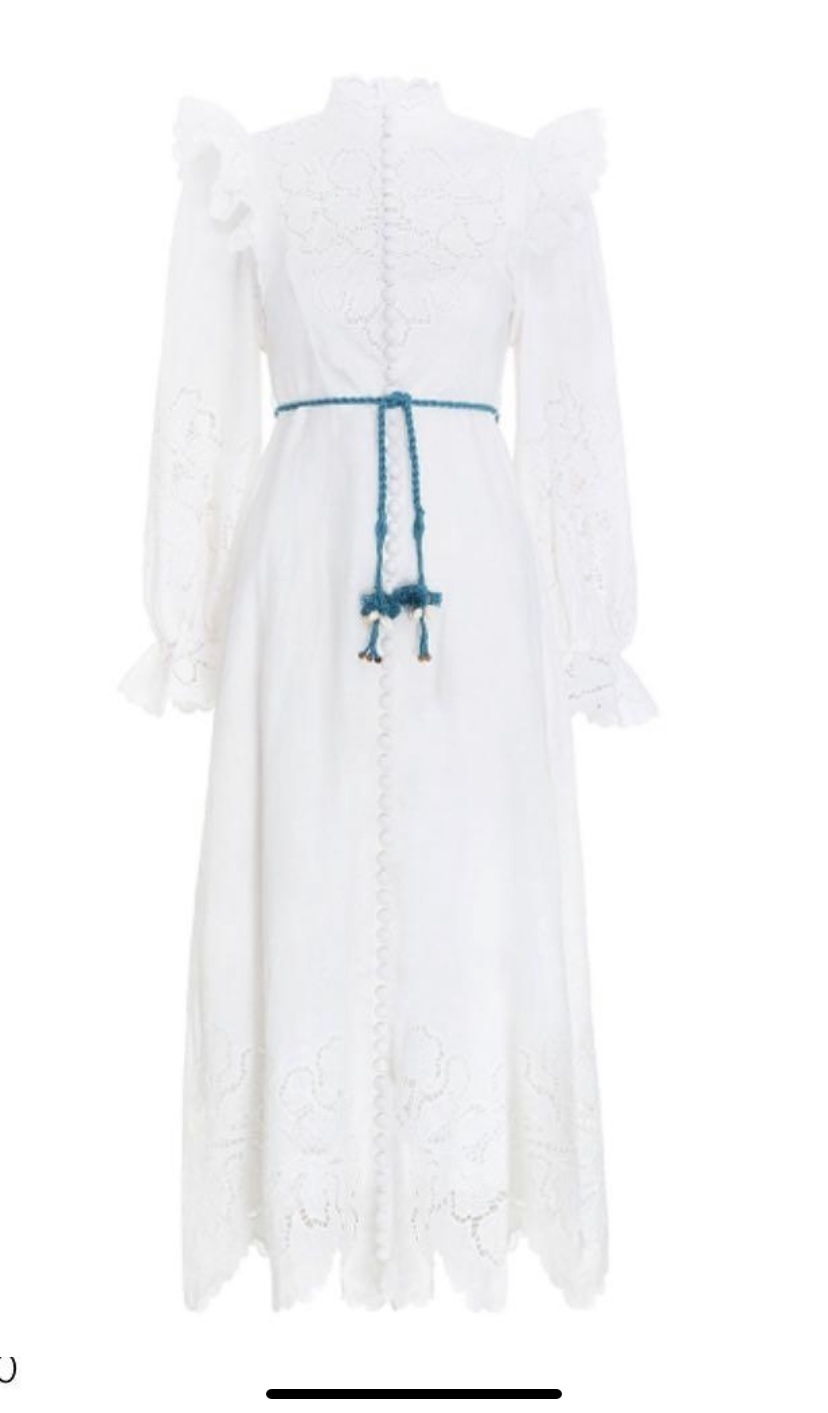Designer rental Zimmermann Carnaby Scallop Long Dress