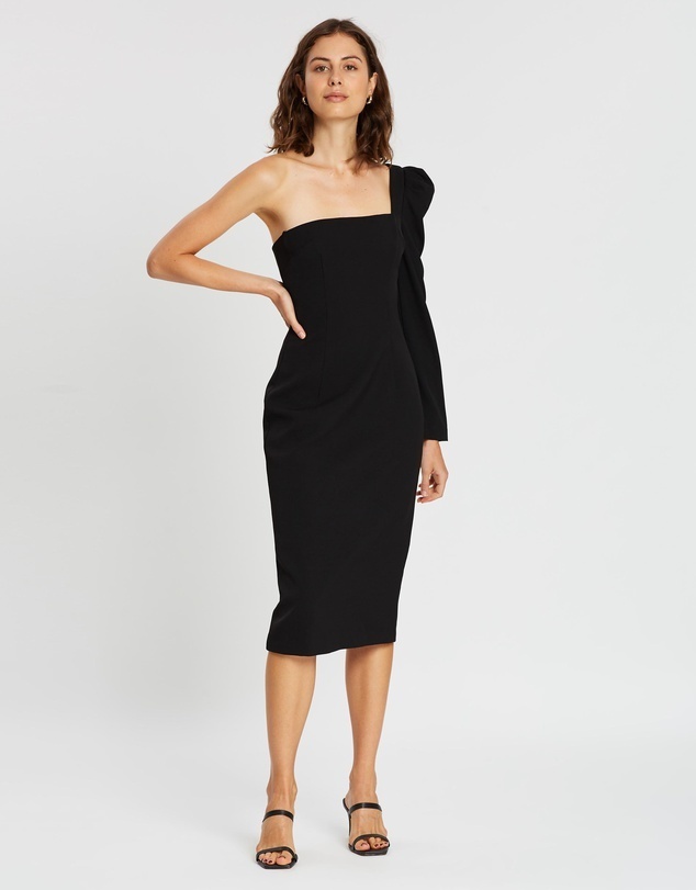 Designer rental By Johnny L Shape Shell Sleeve Midi Dress