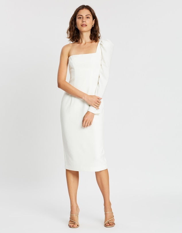 Cheap designer By Johnny L Shape Shell Sleeve Midi Dress