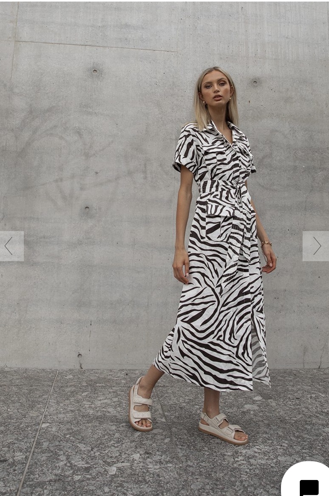Cheap designer Dissh Alex Zebra Linen Safari Midi Dress