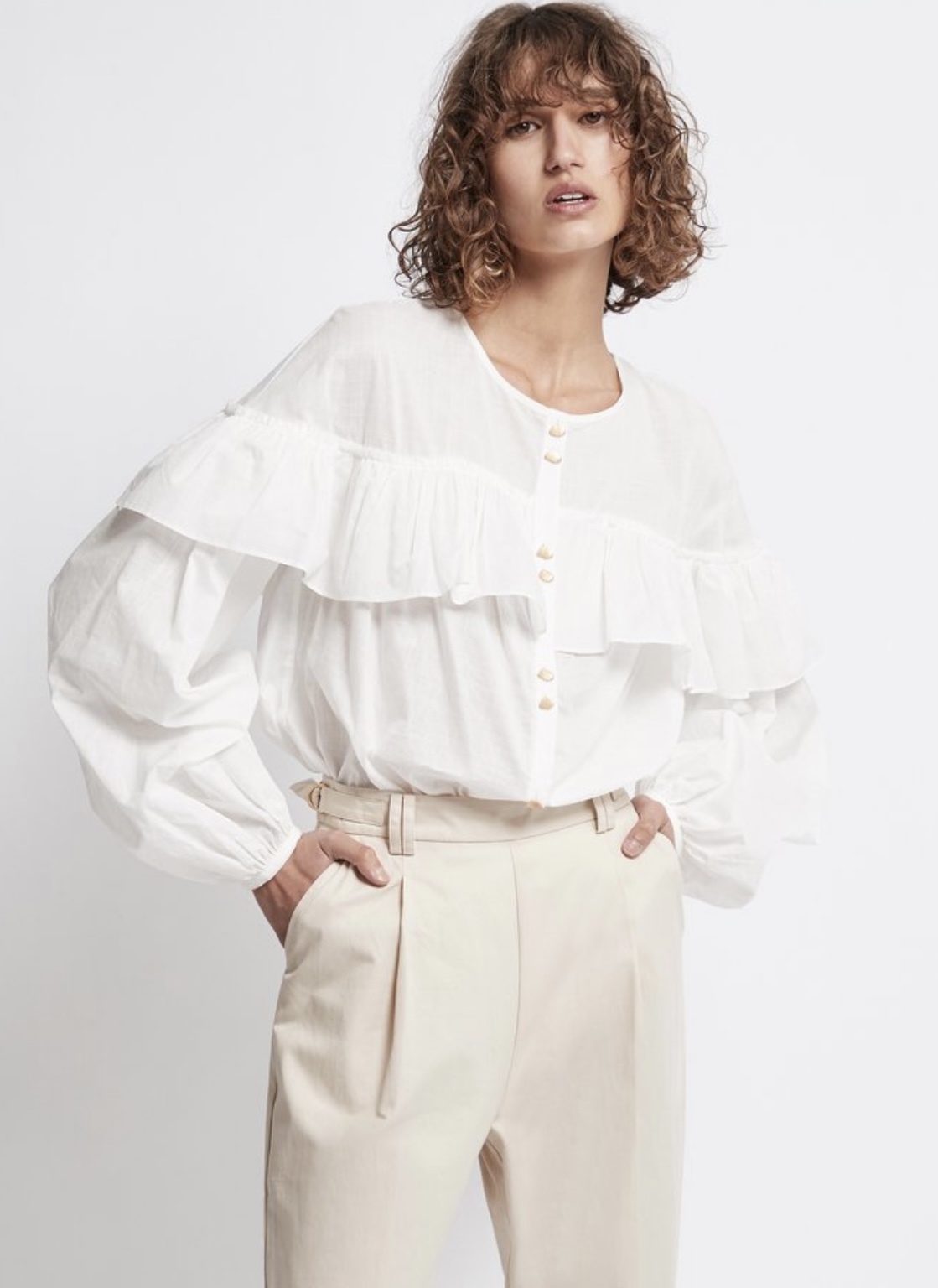 Rental Aje Liberation Blouson Ruffle Blouse