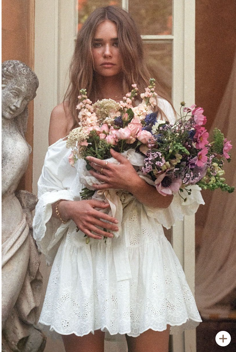 For rent a Spell Capulet Broderie Anglaise Frill Smock Dress