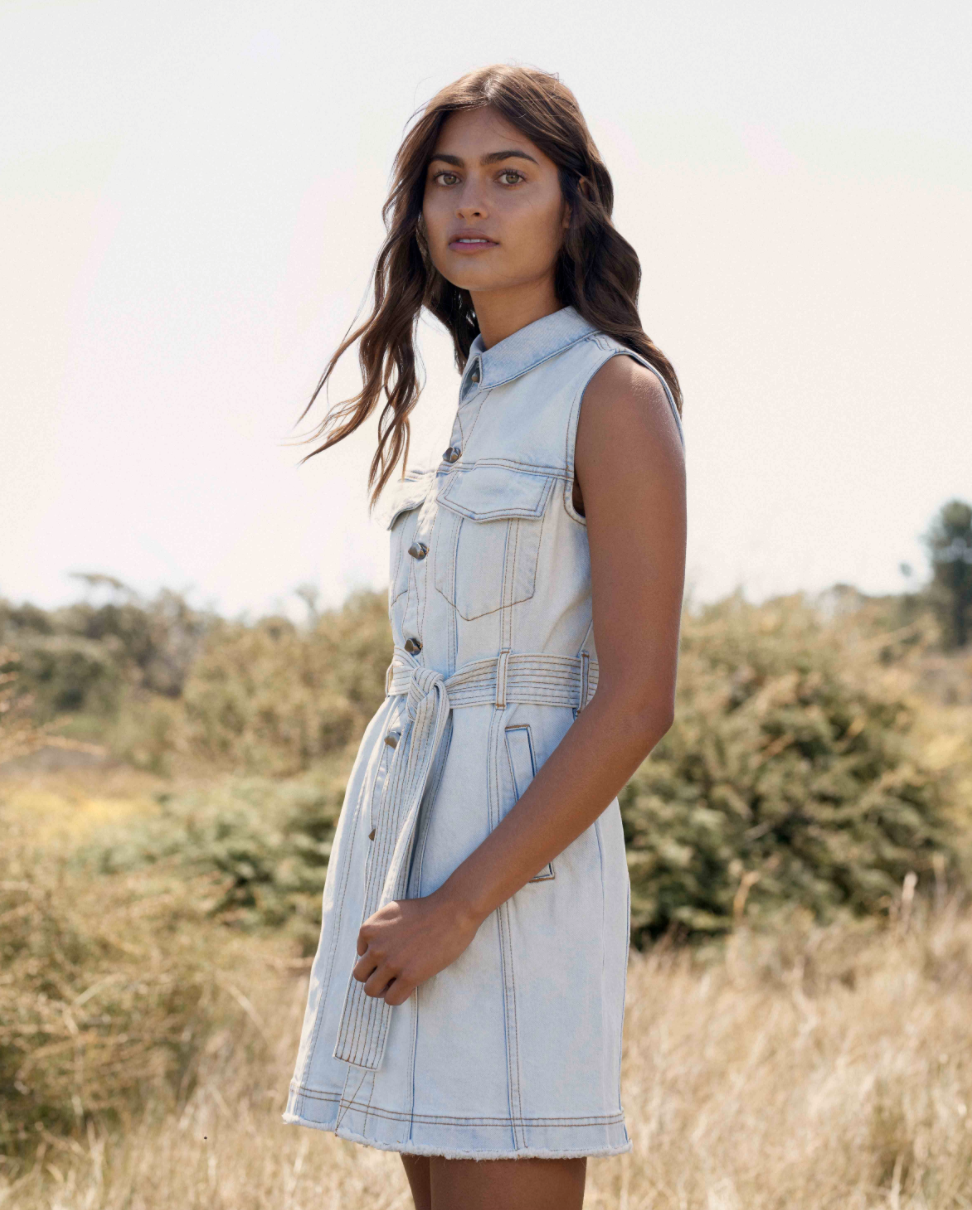 Loan a Aje Mimosa Alek Denim Sleeveless Dress