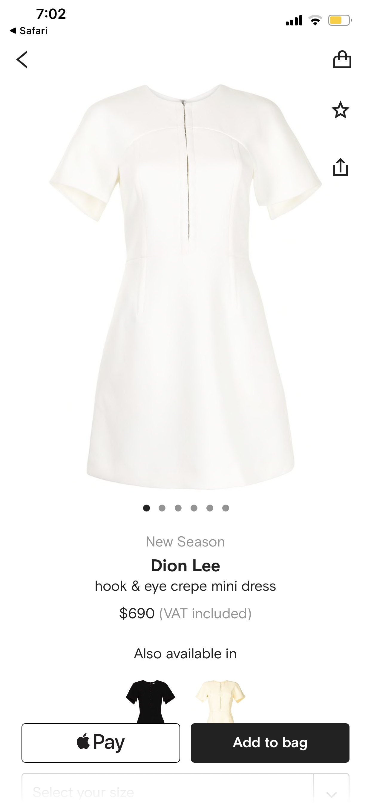 Designer rental Dion Lee Hook And Eye Crepe Mini Dress