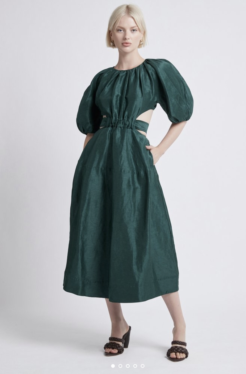 Rent a Aje Mimosa Cutout Midi Dress Emerald