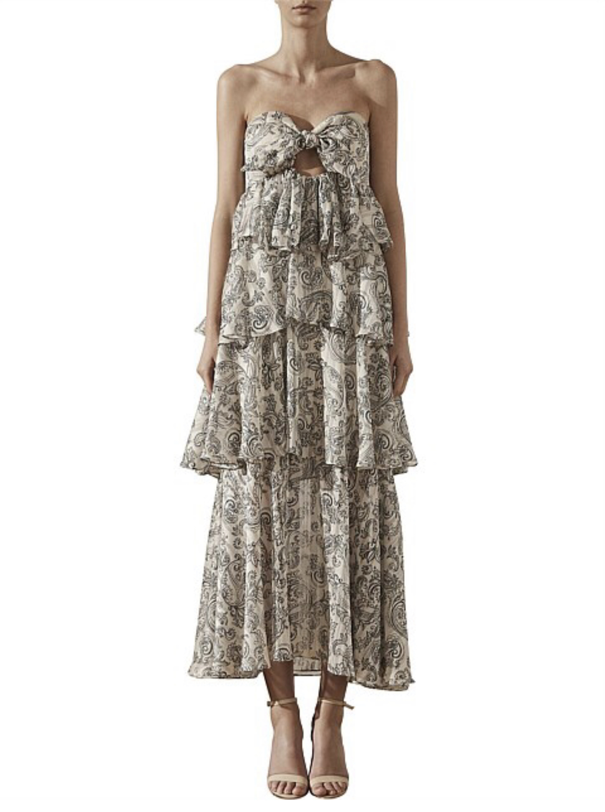 Hire a Shona Joy Marea Tiered Maxi Dress In Stone & Black