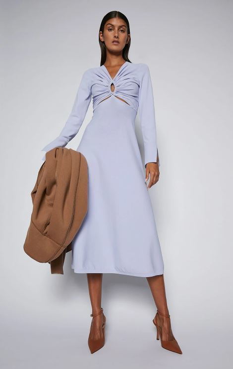 Designer rental Scanlan Theodore Crepe Knit Keyhole Dress