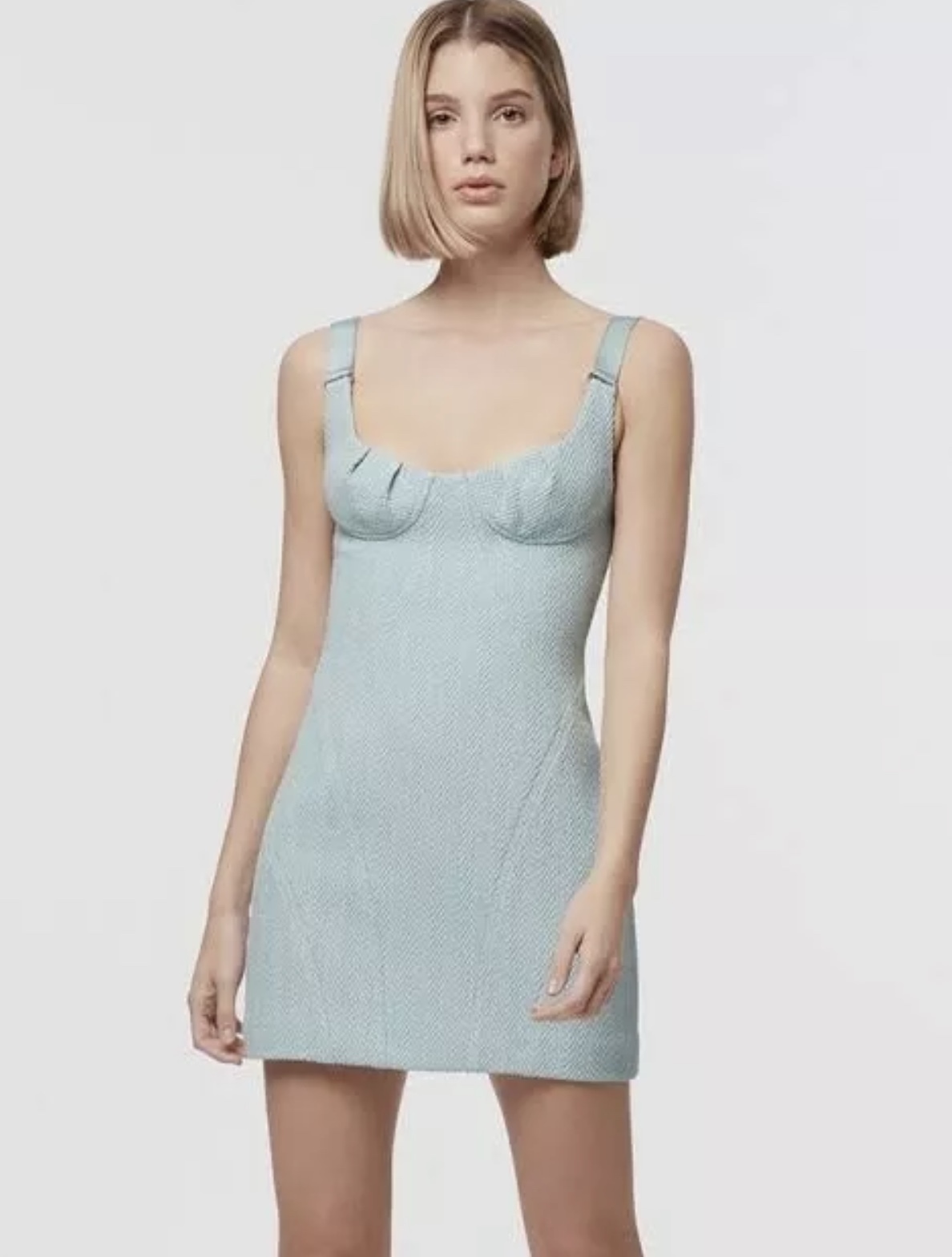 Cheap designer Manning Cartell Herringbone Raffia Mini Blue Dress