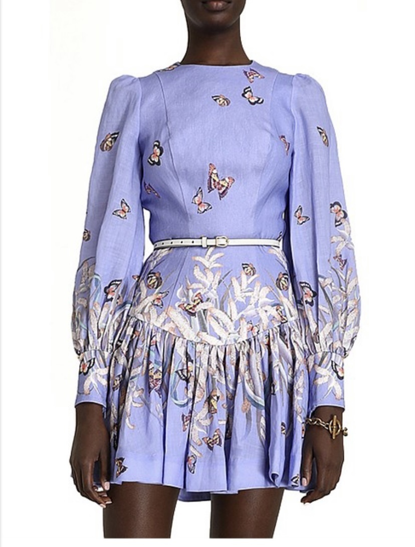 Cheap designer Zimmermann Botanica Belted Mini Dress In Pandanus