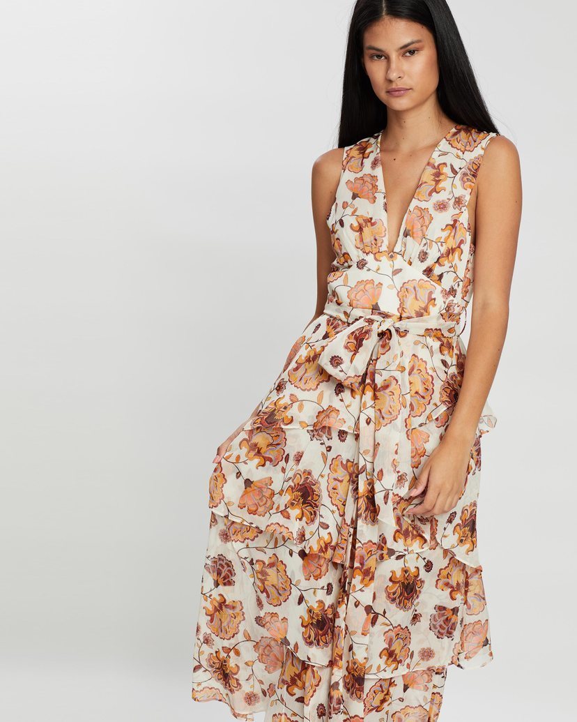 Rent a Shona Joy Baez Plunged Tier Dress