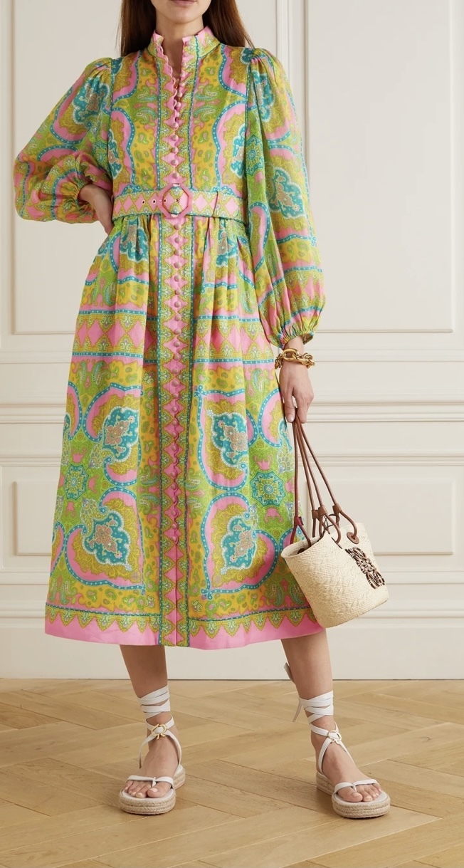 For rent a Zimmermann Estelle Buttoned Midi Dress