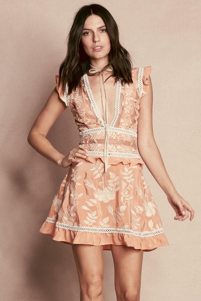Designer rental For Love And Lemons Mia Paneled Mini Dress