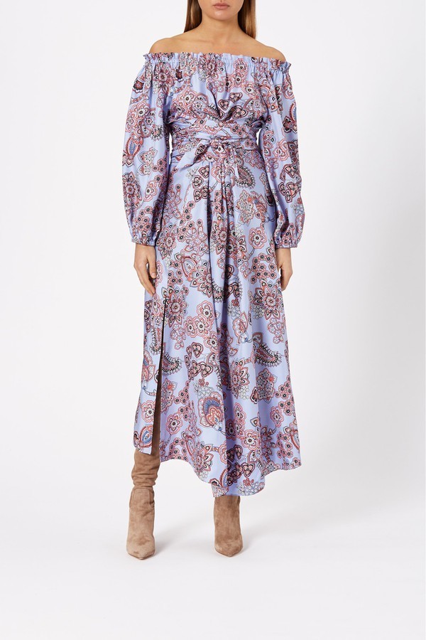 Rent a Scanlan Theodore Silk Foulard Wrap Dress Lilac