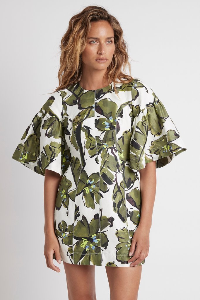 For rent a Aje Oasis Olive Leaf Cut Out Mini Dress