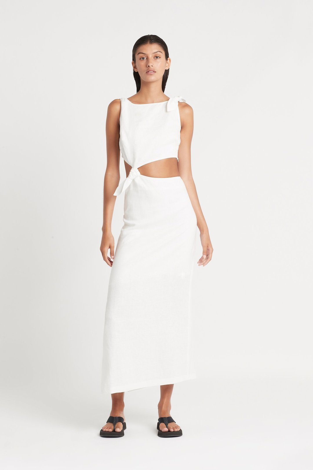 Loan a Sir The Label Ambroise Knot Dress White
