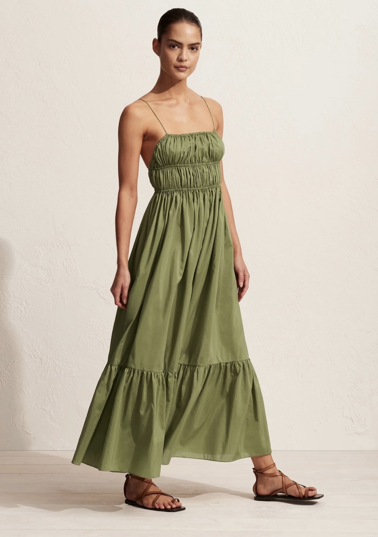 Borrow a Matteau Shirred Cami Dress In Pistachio