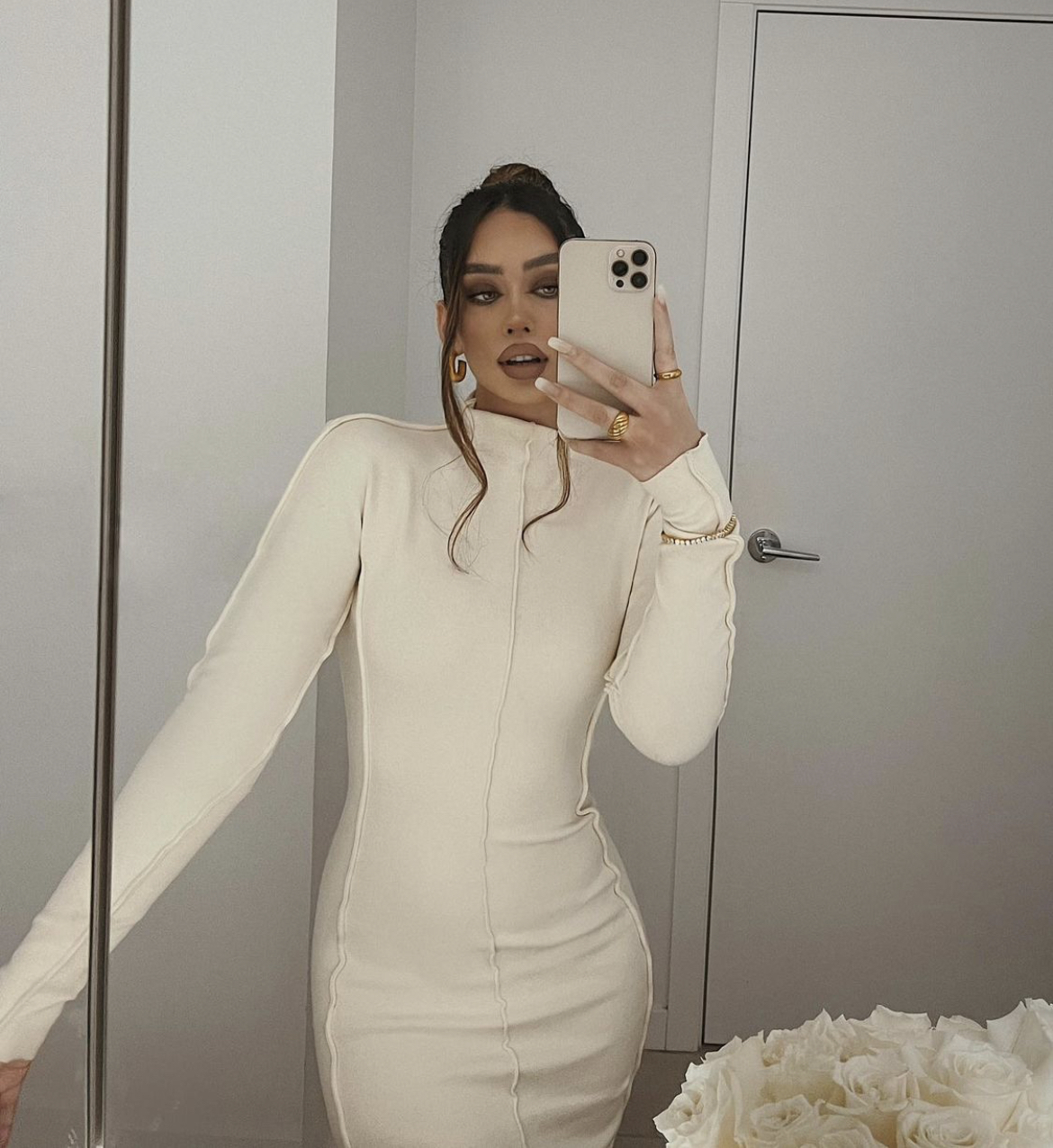 Formal rental Johansen Mia Cutout Dress Cream