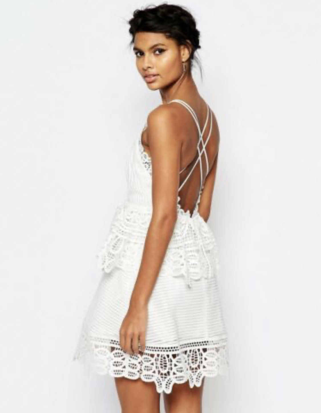 Hire a Self Portrait Lace Peplum Mini