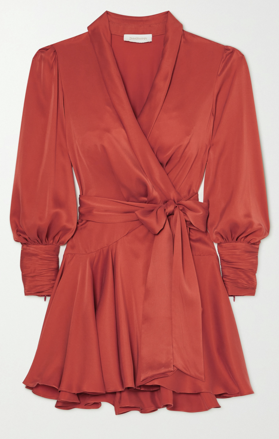 Designer rental Zimmermann Silk Wrap Mini Dress