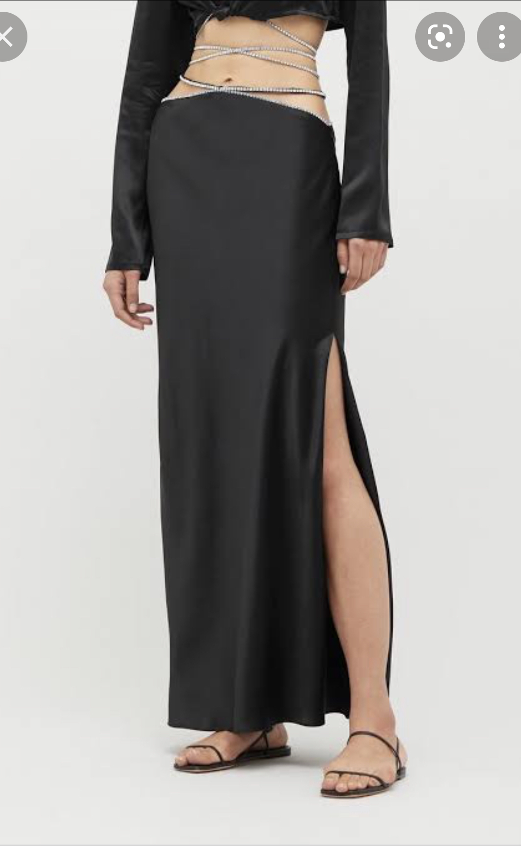 Cheap designer Michael Lo Sordo Black Crystalline Bias Silk Slip Skirt