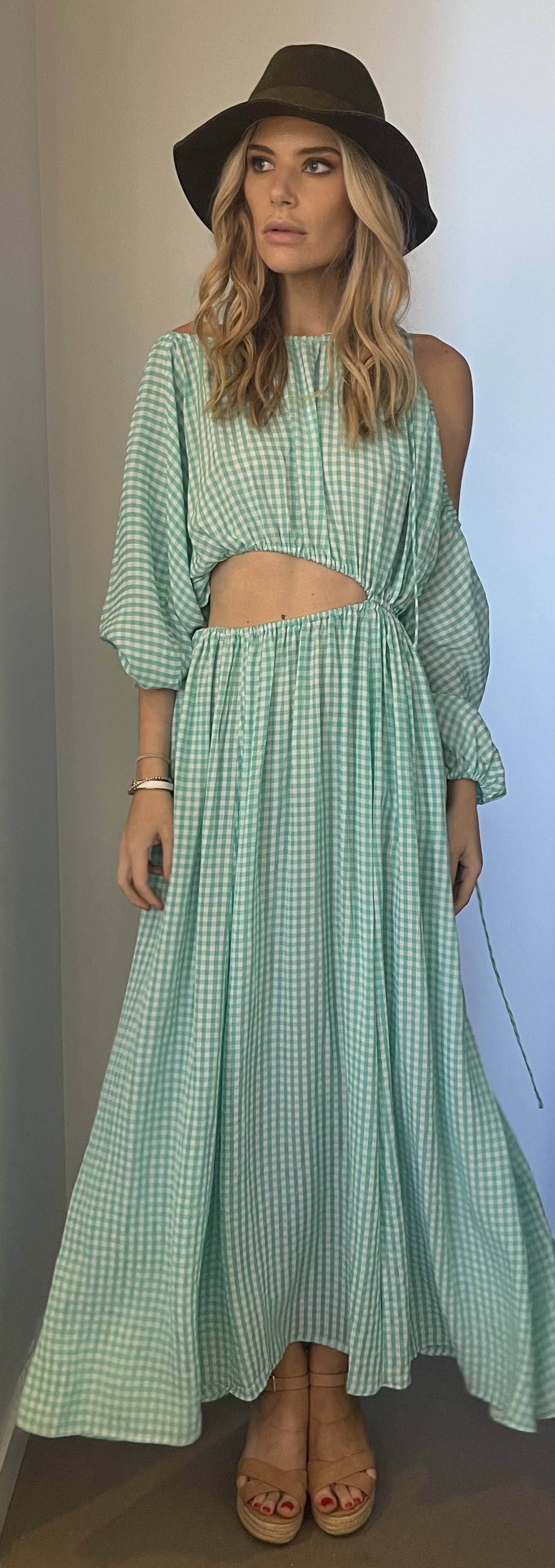 Cheap designer Scanlan Theodore Gingham Draw Cord Dress