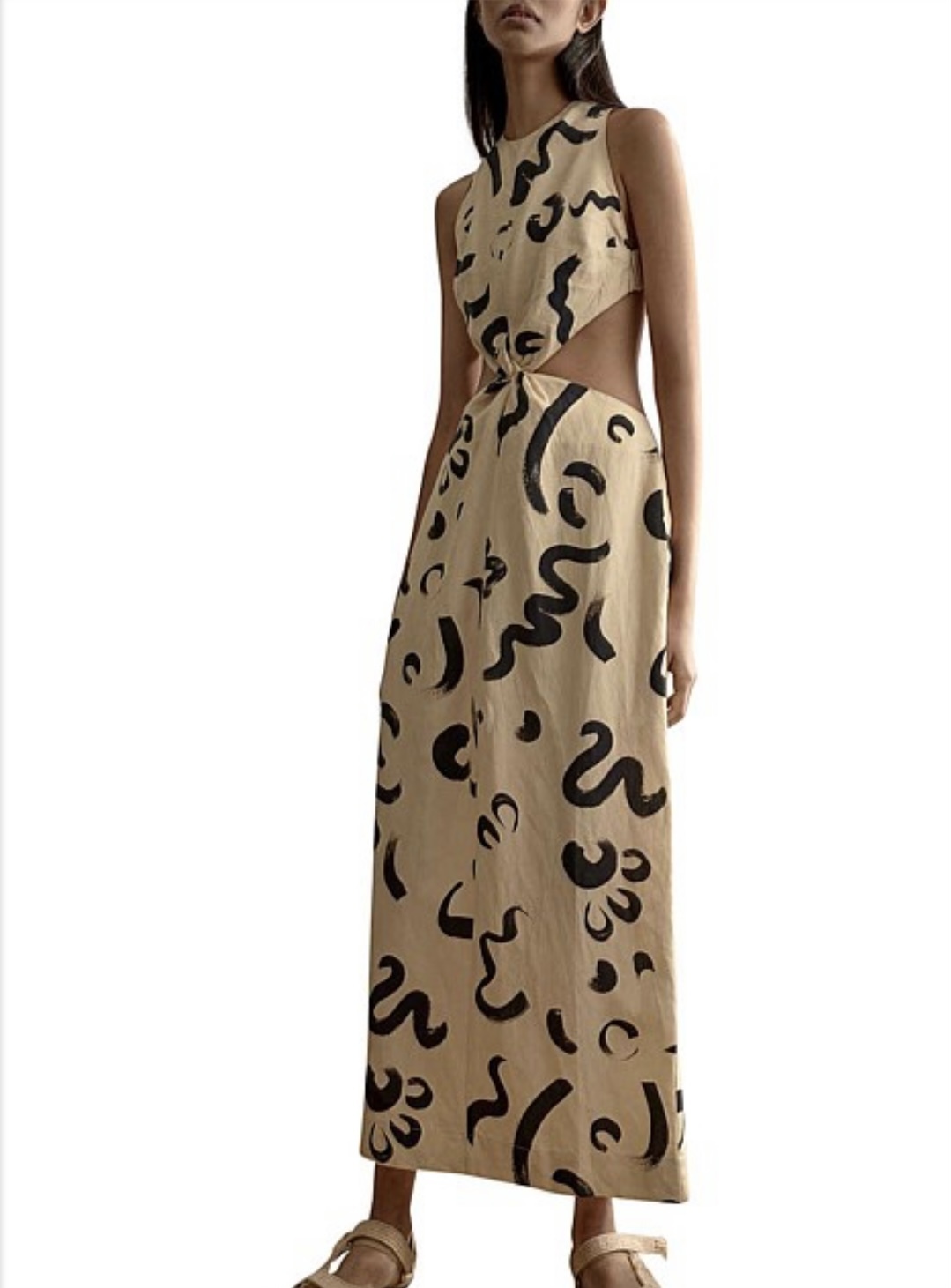 For rent a Alemais Brushstroke Twist Midi In Clay