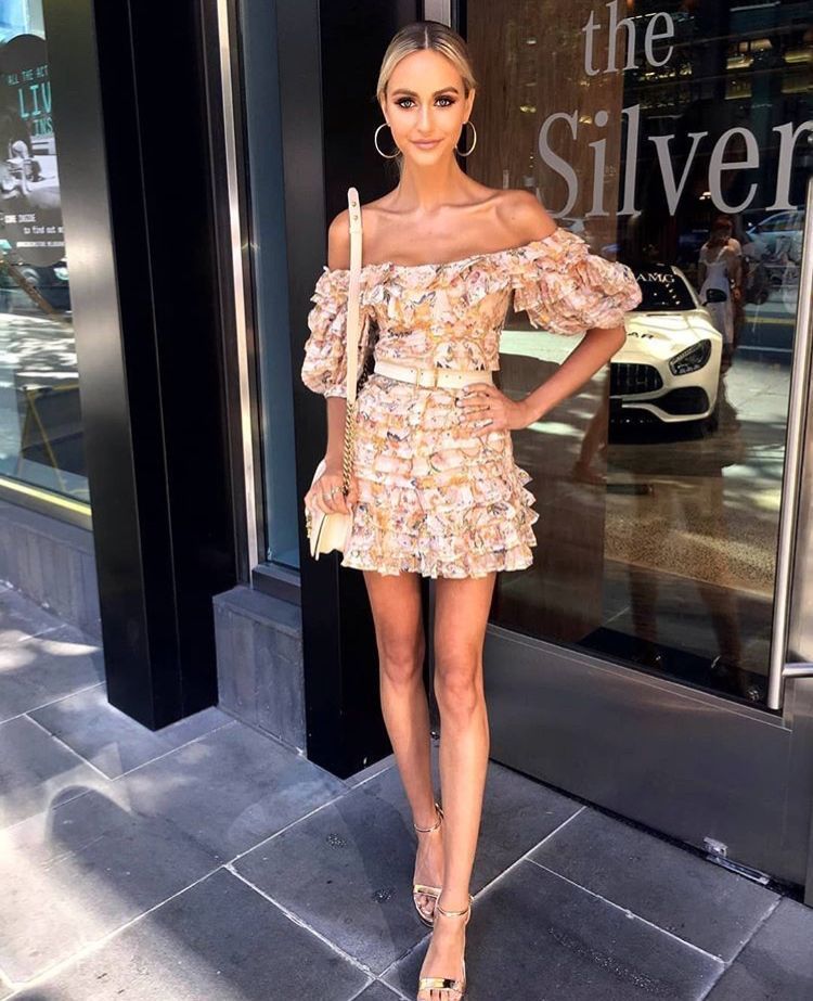 Formal rental Zimmermann Painted Heart Folds Dress