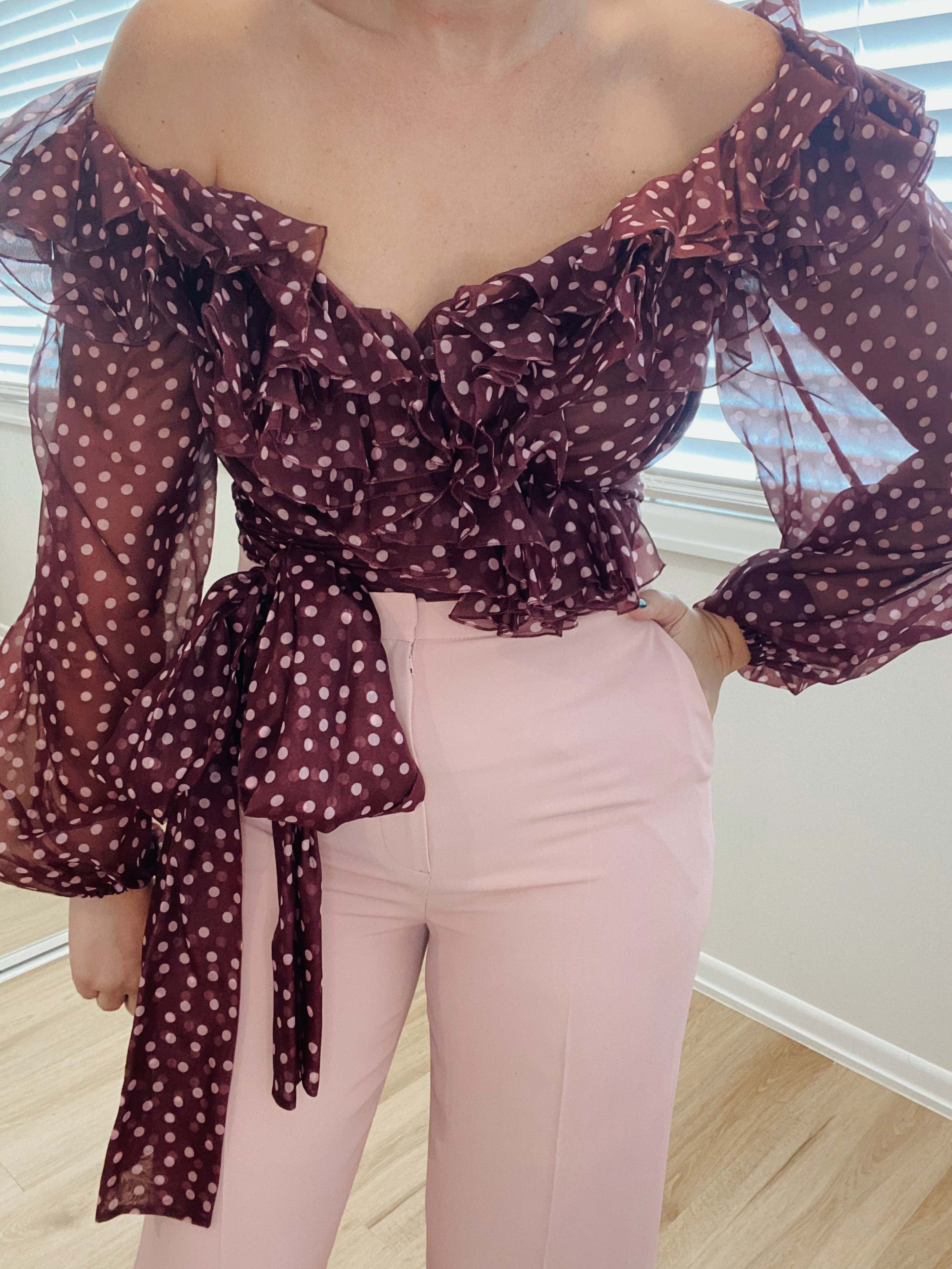 Designer rental Dolce & Gabbana Organza Wrap Blouse