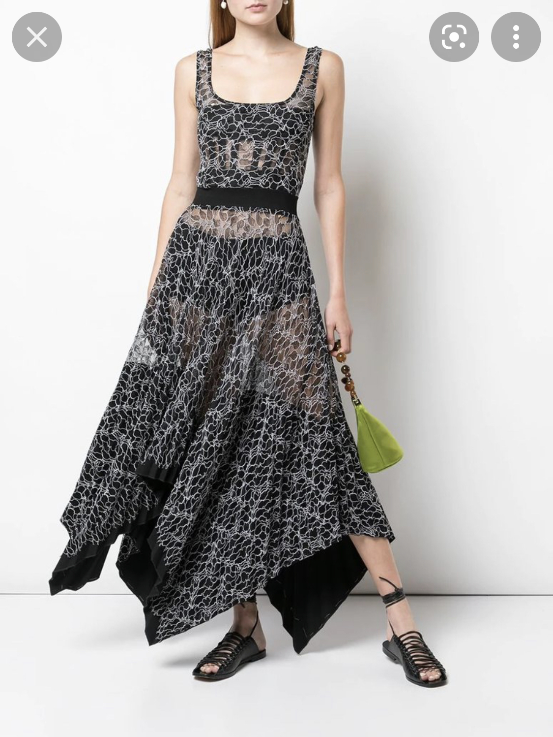 Designer rental Dion Lee Vein Lace Pleated Corset Dress