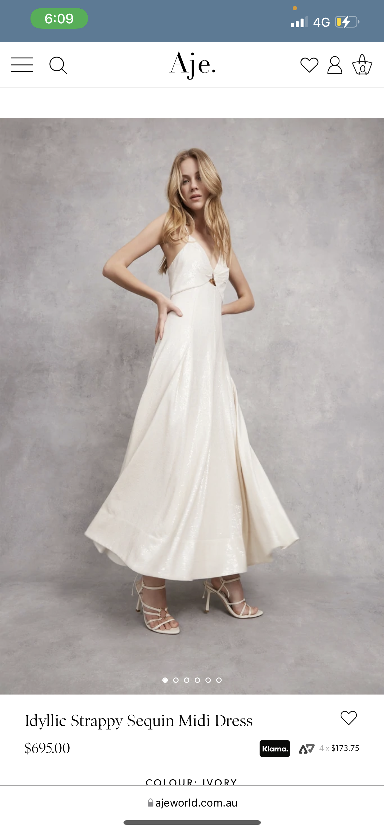 Rental Aje Idyllic Strappy Sequin Midi Dress