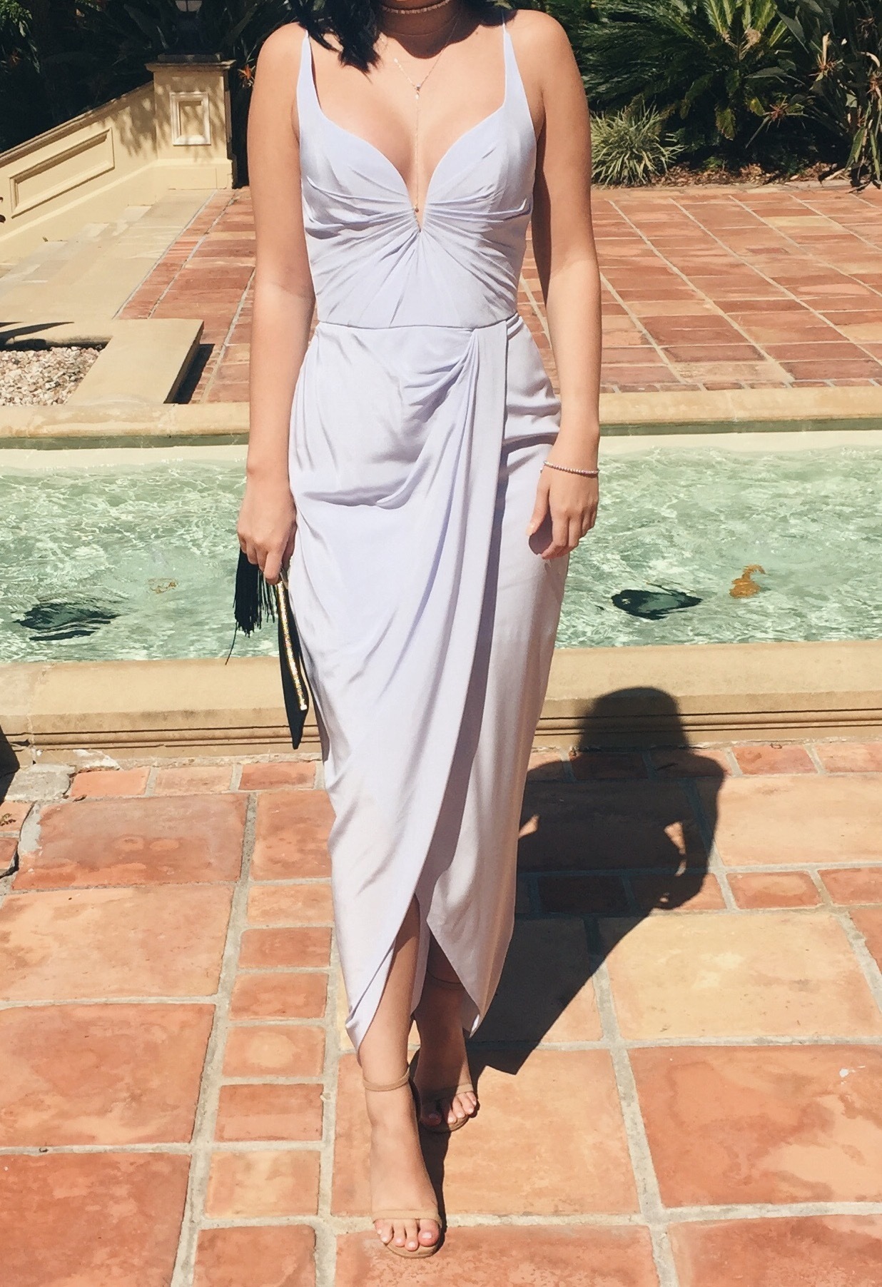 Cheap designer Zimmermann Sueded Plunge Long Dress