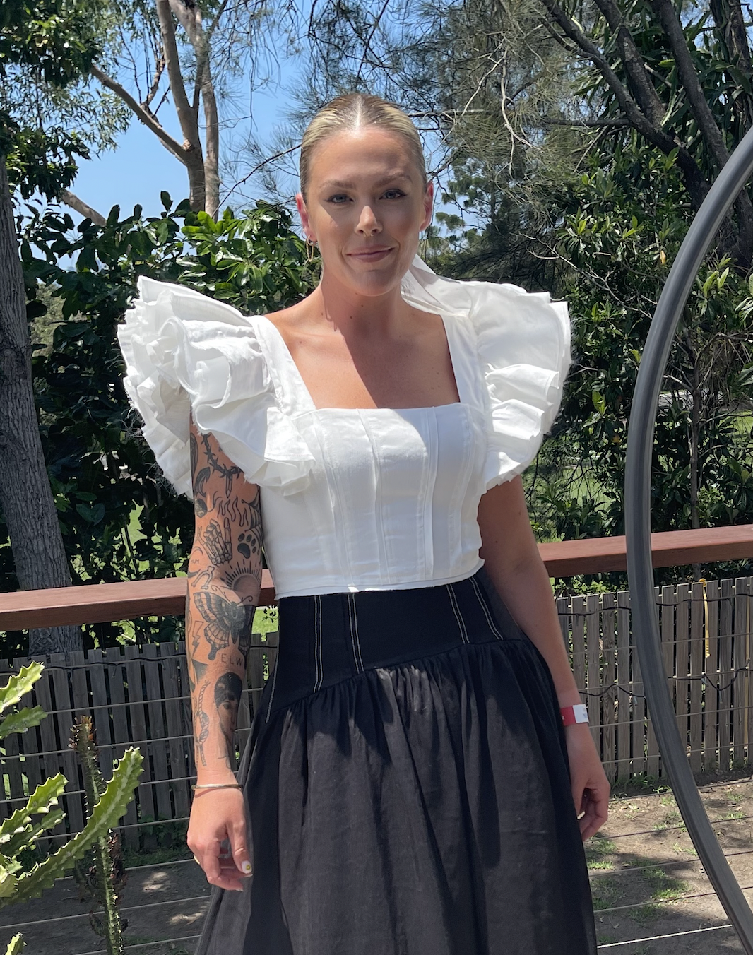 Loan a Aje Vanades Frill Crop Top