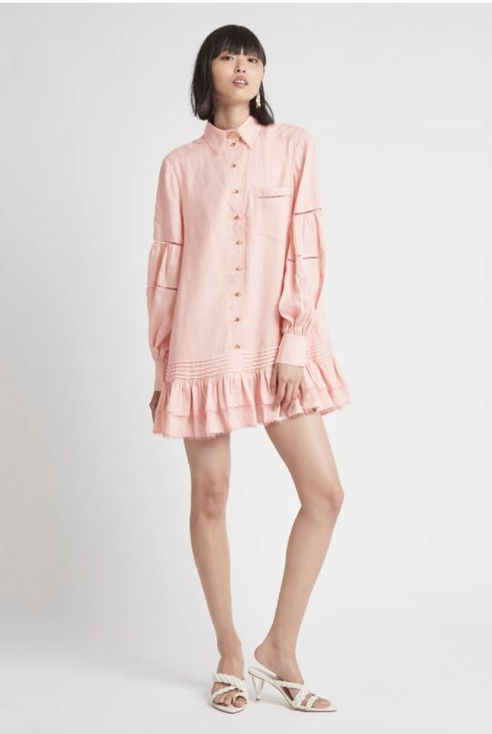For rent a Aje Aje Lotus Shirt Dress Blush Pink