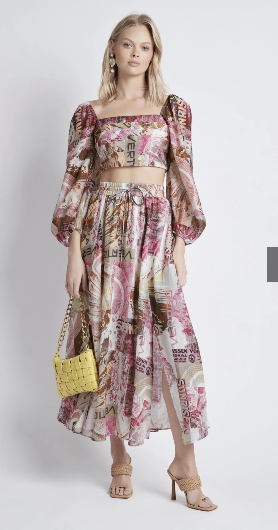 Formal rental Sheike Postcards Top & Skirt Set