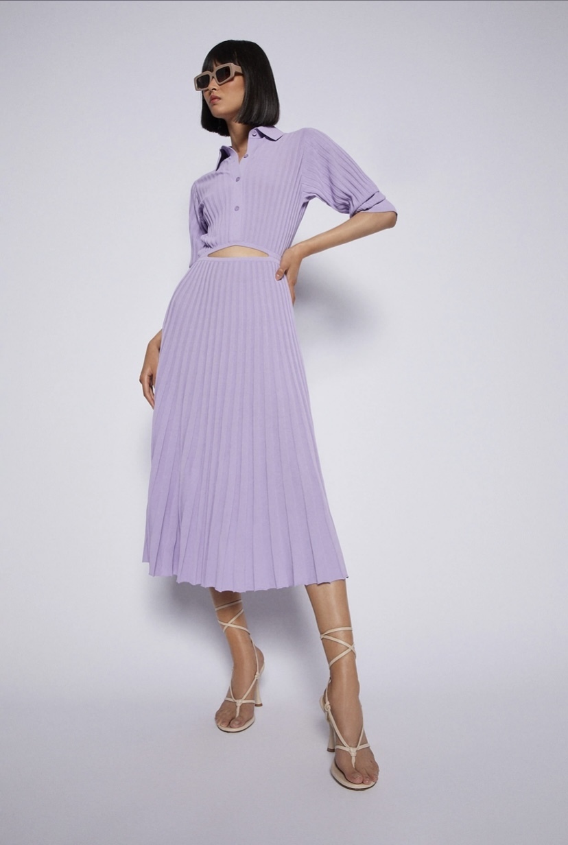 Formal rental Scanlan Theodore Pleated Rib Gathered Dress