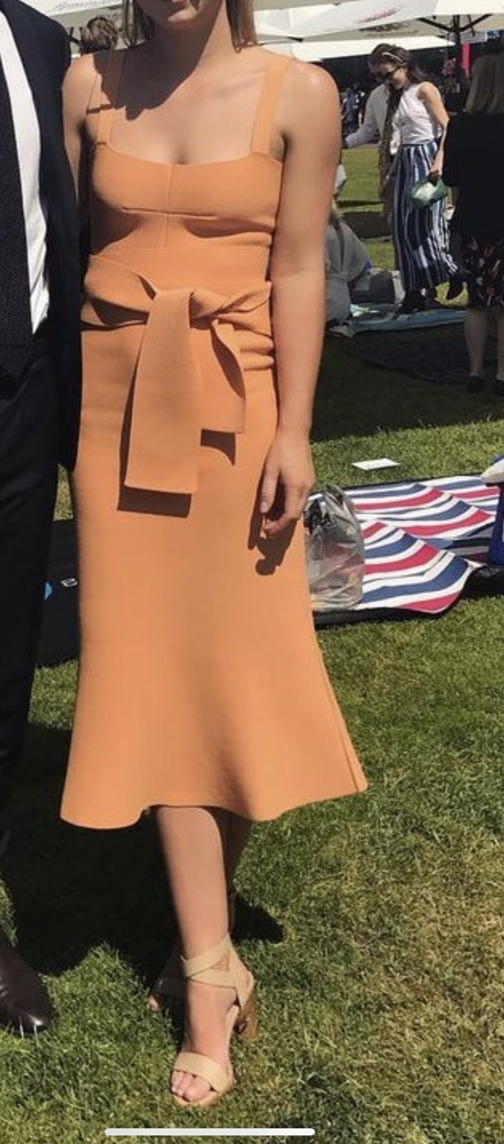 Loan a Scanlan Theodore Crepe Knit Bralette Dress