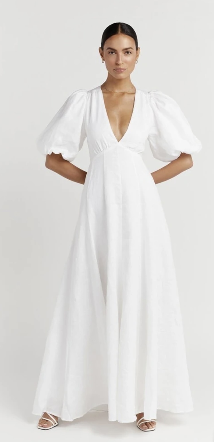 Designer rental Dissh Aisle Linen Backless Long Dress