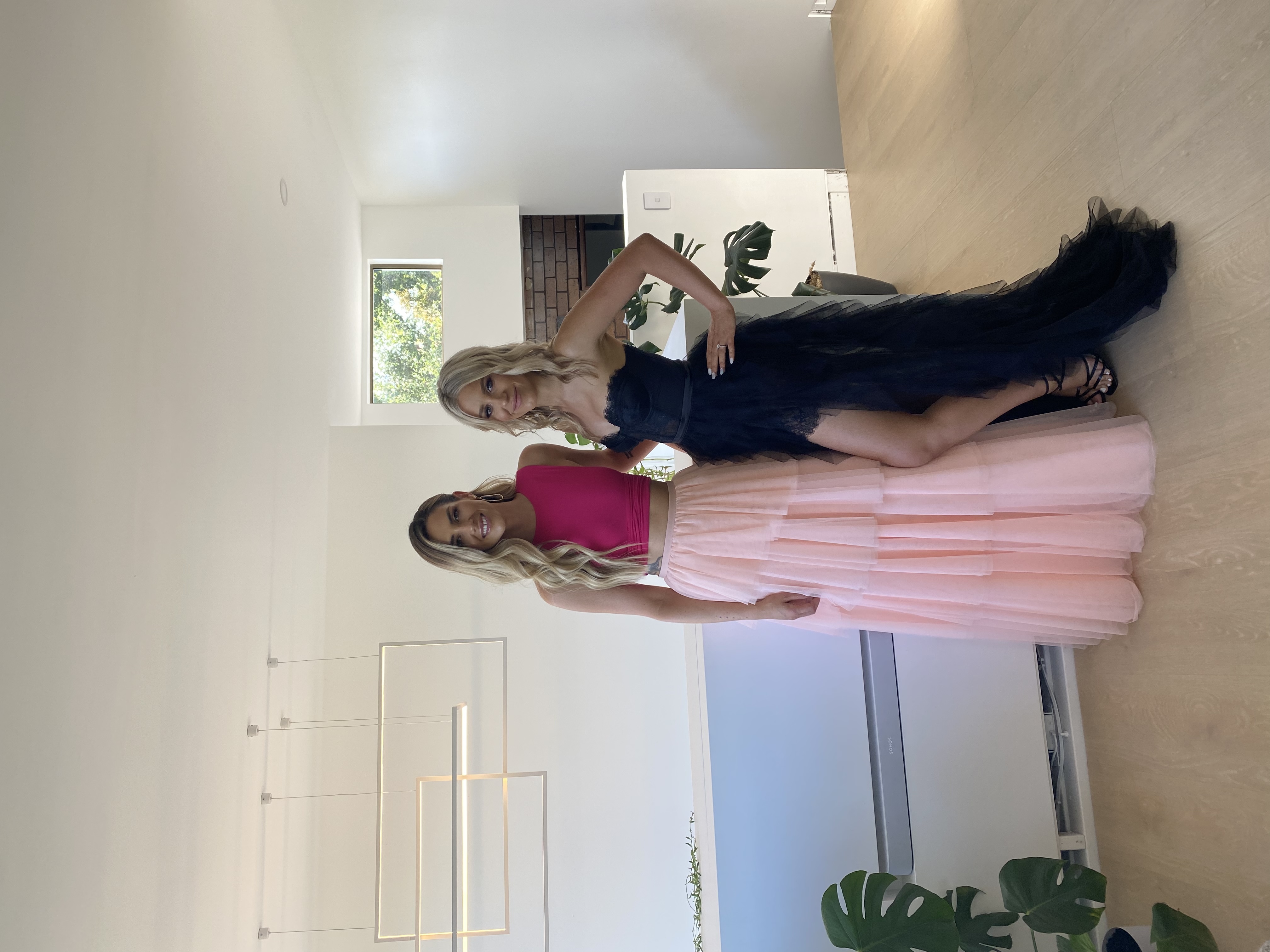 Designer rental Basic Society Pink Tulle Layered Skirt