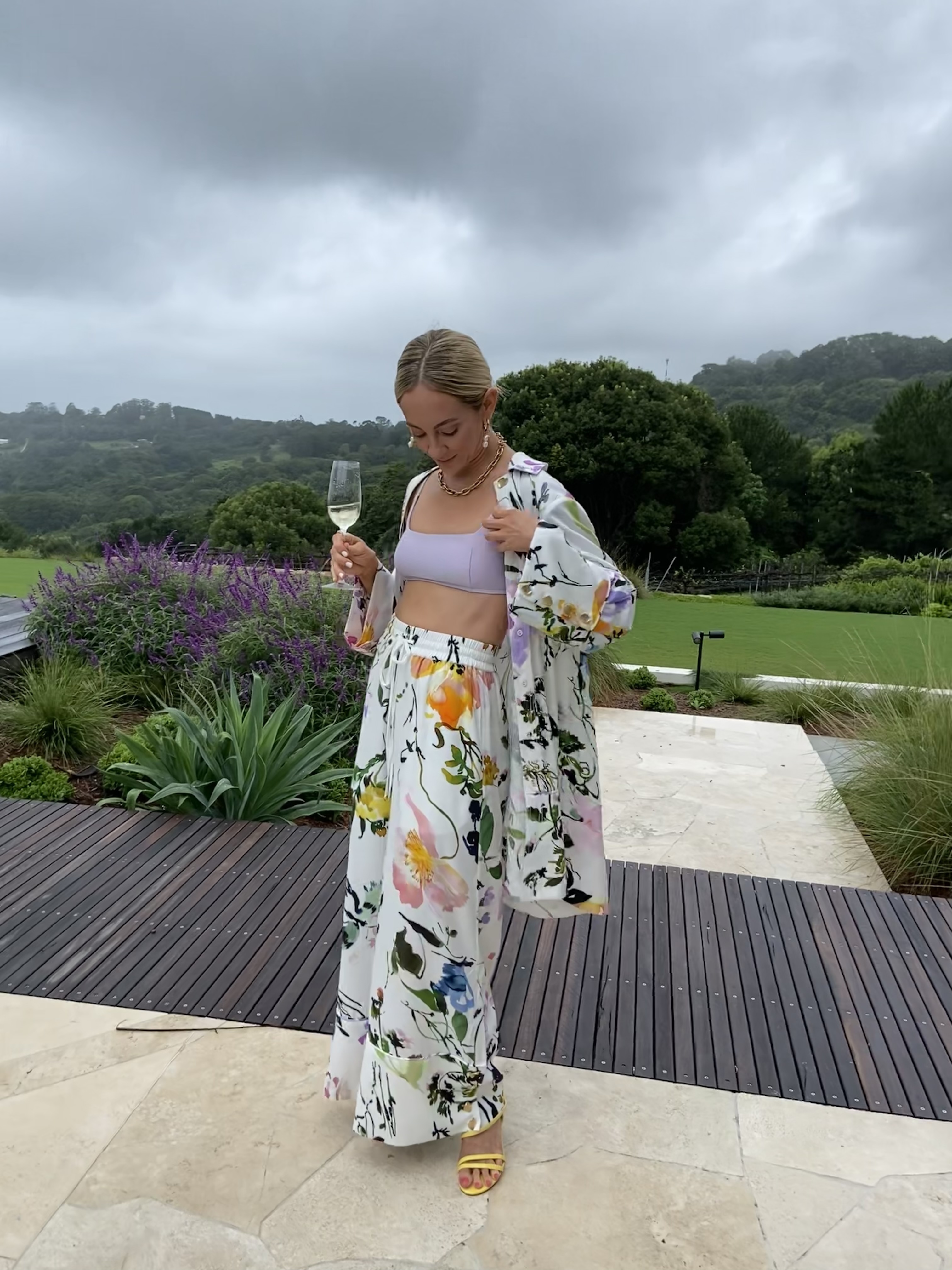 Loan a Aje Aje Drift Wide Leg Pant & Shirt Dress Set