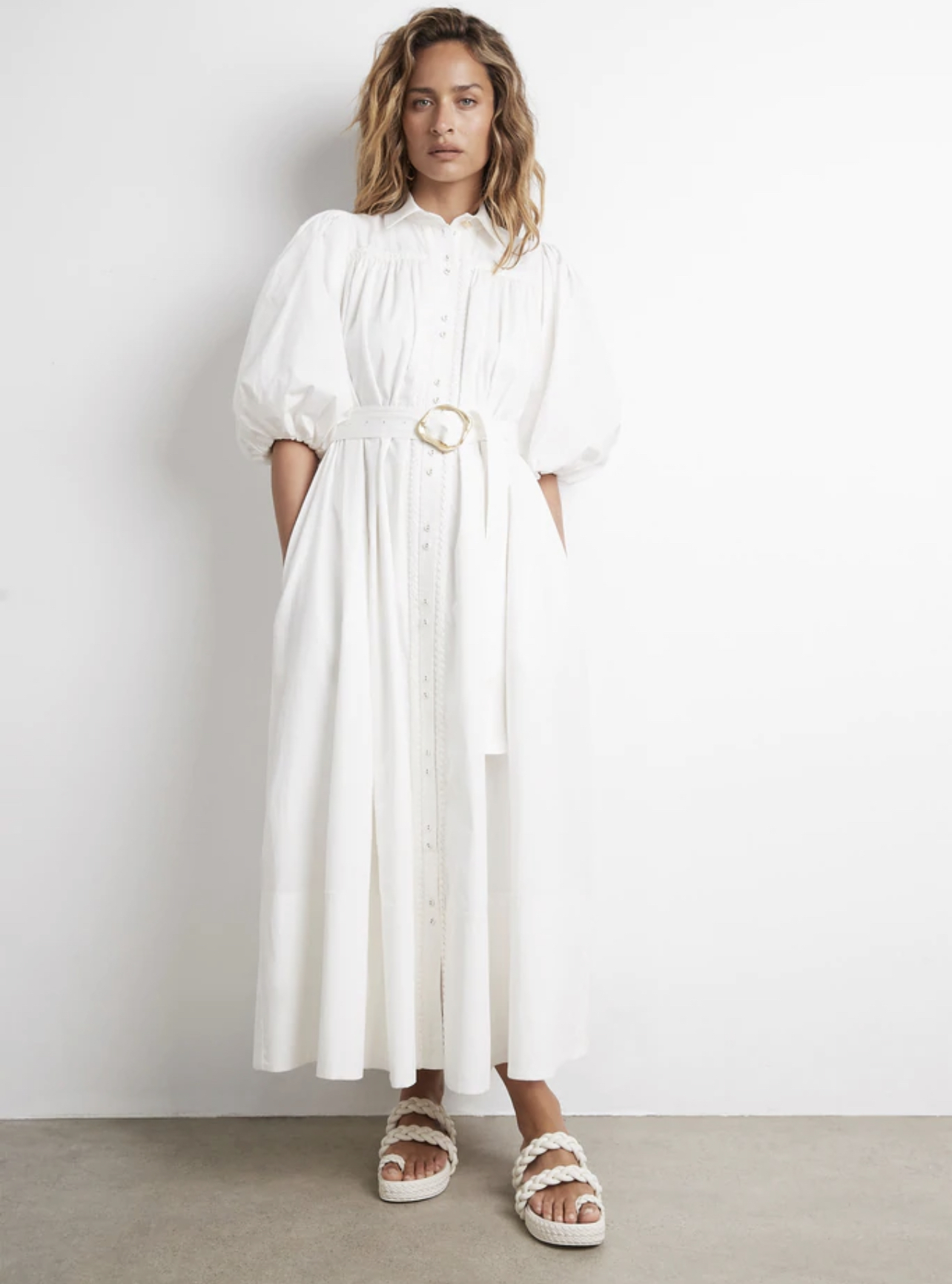 For rent a Aje Casabianca Puff Sleeve Shirt Dress